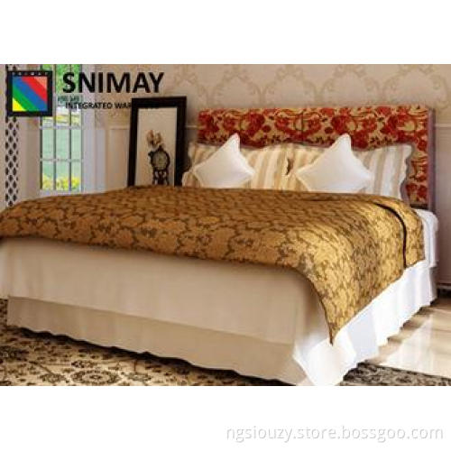 Carved Melamine Contemporary Wooden Beds , King Size White